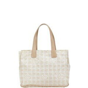 Chanel Travel Line Tote Bag Beige Tan Leather